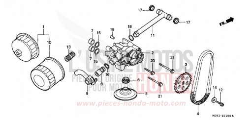 FILTRE A HUILE/POMPE A HUILE NTV650P de 1993